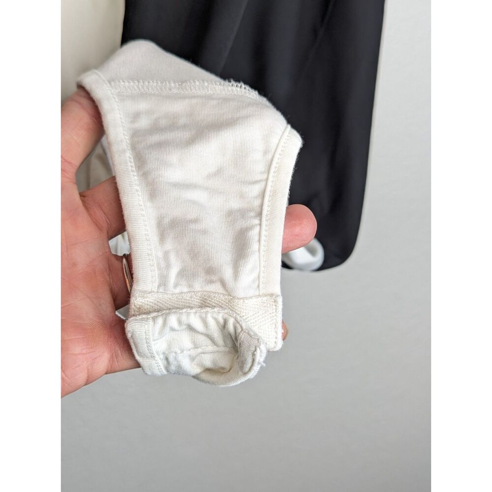 NWOT Buddy Love Ying Yang Bodysuit Sz S Black Cream Tie Sleeves Festival Artsy - Picture 8 of 9